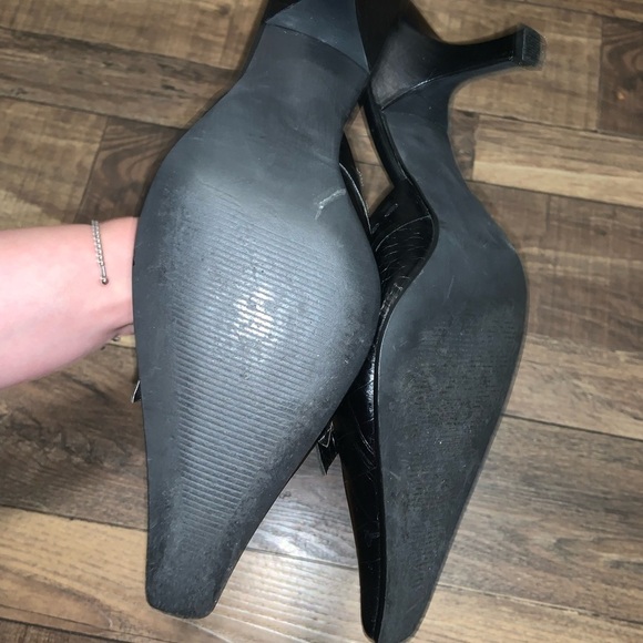 Linea paolo y2k faux reptile bow coquette heel fall square toe boho classic - Picture 7 of 8